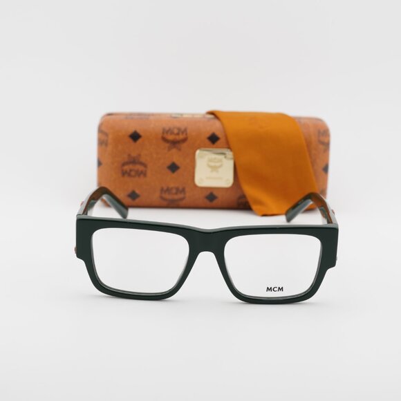 MCM MW5013 096 Square Eyeglasses - Shiny Dark Green 53mm - Picture 2 of 10